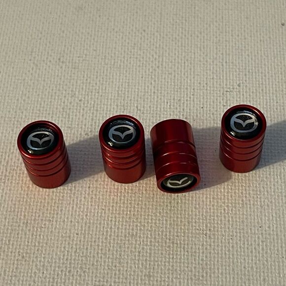 Mazda valve Stem caps in Red set of 4 NWT - Picture 3 of 4
